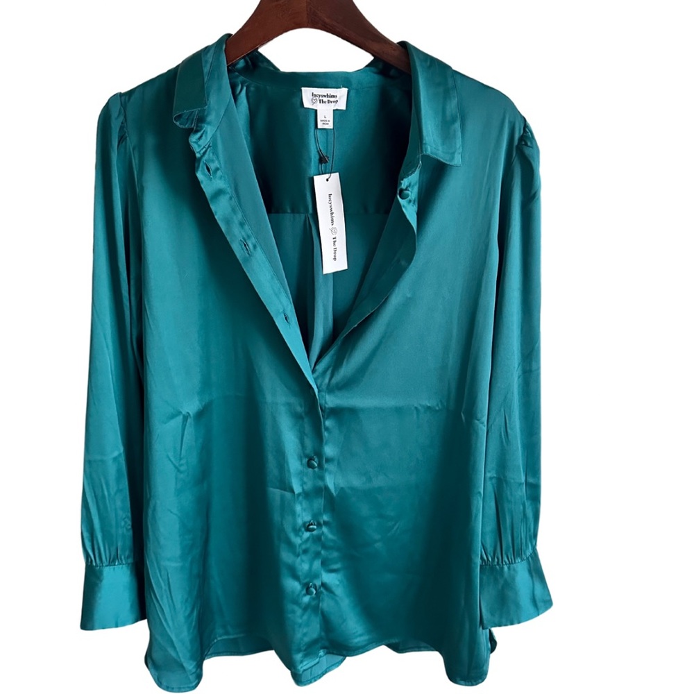 Satin button down blouse
